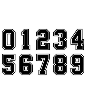 Mystery Varsity Numbers Outline Set Door Corner Design