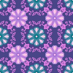 Seamless pattern with flowers 