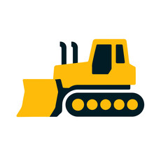 Flat Vector Icon of Crawler Bulldozer © Giovanie Vector
