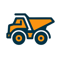 Flat Vector Icon of Mining Dump Truck © Giovanie Vector