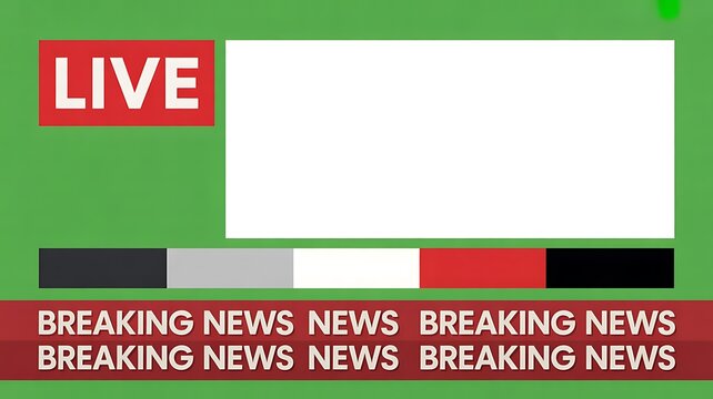 Live breaking news broadcast template with green screen background