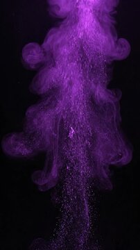 Vibrant purple liquid ink disperses gracefully in water creating an abstract