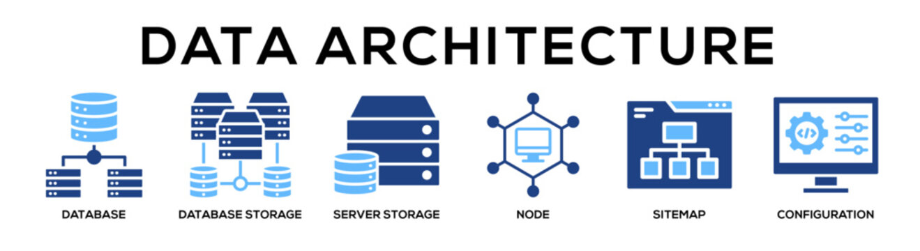 Data Architecture web banner icon vector illustration concept for business with icon of database, Database Storage, server storage, node, sitemap,.