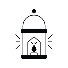 Lantern icon with white background vector stock illustration
