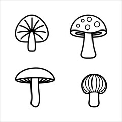 A Professional Botanical Fungi Icon Symbol, Showcasing Mushroom Mycology.