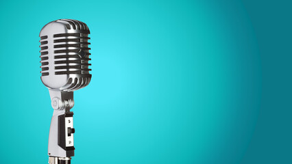 Fototapeta premium Podcast microphone setup for recording sessions in a studio environment
