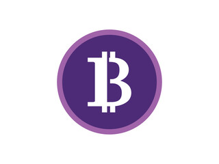 Obraz premium Bitcoin cryptocurrency symbol in a circle, with a purple outline.