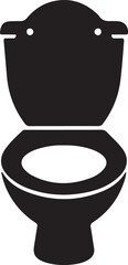 Toilet seat in silhouette on white background.