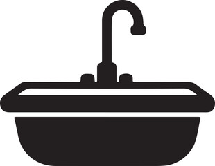 water sink icon on white background.