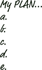 Digital png illustration of my plan text on transparent background
