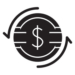 Dollar Coin Arrows Vector Icon