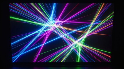 Vibrant Laser Light Beams in Motion.