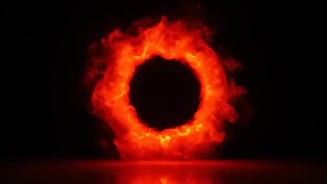 Adobepremiumvideo fiery portal adobe stock video portal glowing fiery orange flames on black
