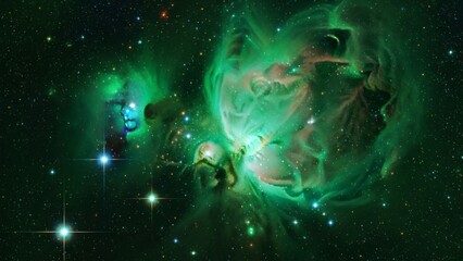Vibrant Nebula in Deep Space Scene.
