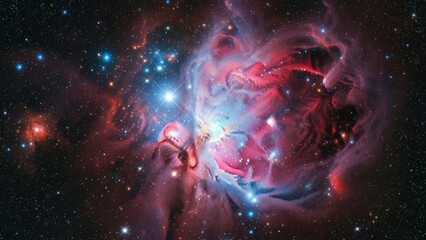 Vibrant Nebula with Stars and Cosmic Dust.