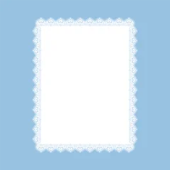 Rectangle lace doily, vector lace napkin or placemat, laser cut template © mayrum