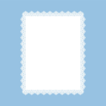 Rectangle lace doily, vector lace napkin or placemat, laser cut template