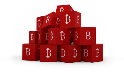 Several red square with B sign on the side