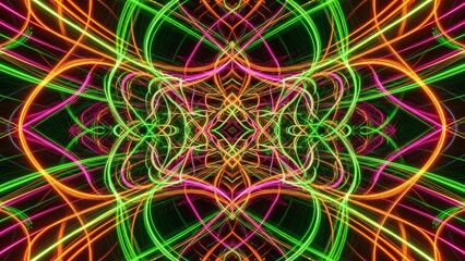Vibrant Neon Lights Abstract Pattern Design.