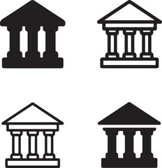 Fototapeta premium Isolated Ancient Architecture Design Icon Set, Ancient Architecture Design Icon, Ancient Architecture Solid Black Icon, Ancient Architecture Outline Vector For Historical Education Design