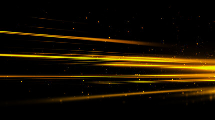 金色に輝く光線・黒背景