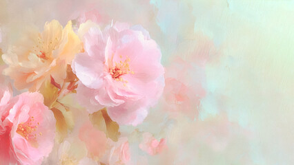 Ethereal Whisper of Vernal Blooms: A Dreamlike Pastel Watercolor Reverie