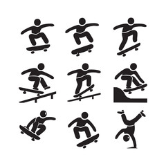 Skate board icon set vector illustration
