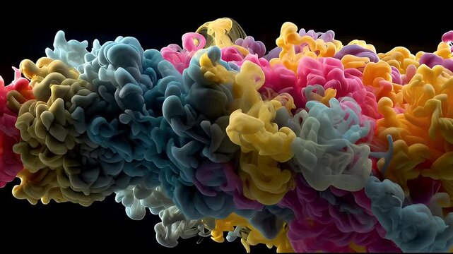 Vibrant abstract colorful cloud formation viewed from a close-up perspective