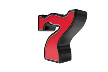 3D image of red number seven