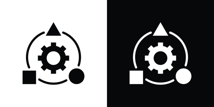 Adaptability Icon Sheet Black And White