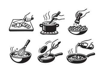 Hands cooking icon vector illustration
