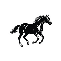 horse silhouette isolated on white