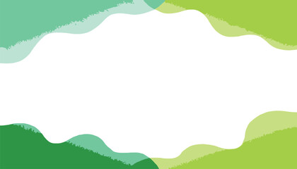 Obraz premium Abstract background with flowing waves of green and teal watercolor textures, creating a vibrant and natural design space.