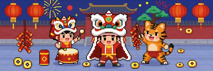 Spring Lion Dance to Celebrate the New Year