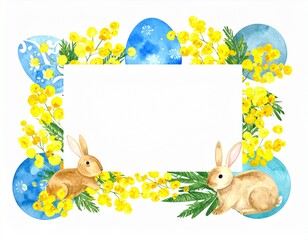 ウサギとミモザのフレーム