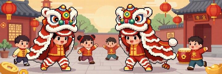 Spring Lion Dance to Celebrate the New Year