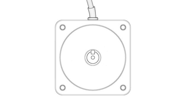 AC Brushless Servo Motor for CNC- Darwing. 3D rendering isolated on white background. 3D Mesh, Sketch, Vector style. Ideal for educational, engineering, and industrial design.