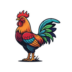 rooster isolated on white background