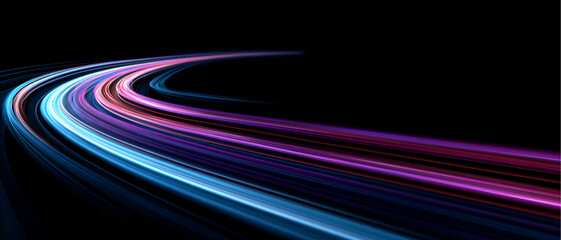 Multicolor neon light waves with swirling motion, glowing highlights and soft flickering glow vector