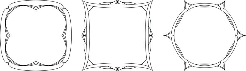 Vector frame designs elegant border templates for graphic design and digital art with oval and rectangular shapes