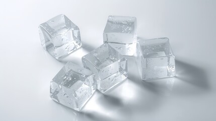 Obraz premium Chilled ice cubes arranged casually, perfect for a refreshing drink