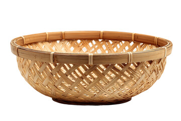 Woven Bamboo Basket Graphic isolated on transparent background
