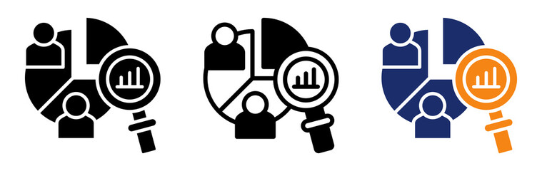 Demographic Analysis Icon Collection Glyph & Mixed Style 
