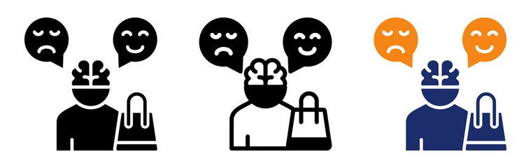 Consumer Behavior Icon Collection Glyph & Mixed Style 