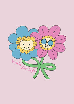 flat style floral friendship greeting card design. perfect for best friend messages, celebration cards, invitations and social media designs. 