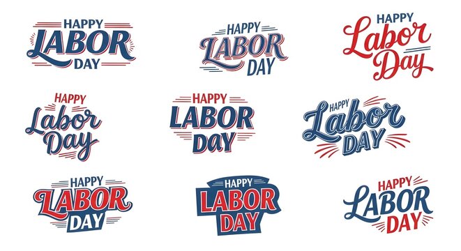 Labor day and may day typography