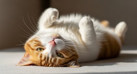 Domestic cat relaxing indoors