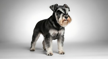 Obraz premium Miniature schnauzer dog portrait on white background