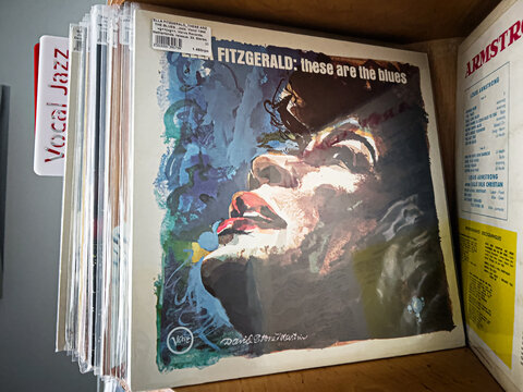 Ella Fitzgerald ,These Are the Blues jazz album on vinyl cover 1963 release