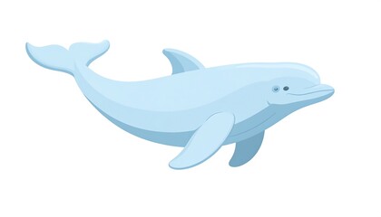 Cartoon Dolphin Illustration - Marine Life and Aquatic Mammal.